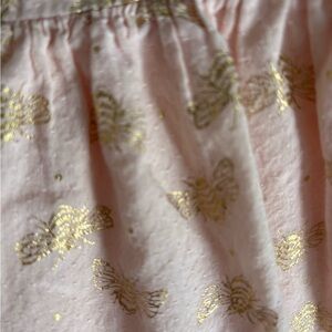 Max Studio Kids Soft Peach Dress with Gold Bee Print. 18M Lining under Print Top